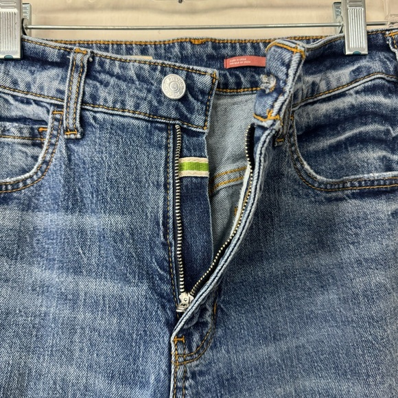 Anthropologie Pilcro The Vintage Straight Raw Hem Distressed Jeans Dark Wash 27 - Picture 5 of 16